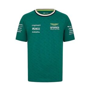 New Mens Aramco Formula 1 Drift Fernando Alonso Green Team‎ Driver T-shirt